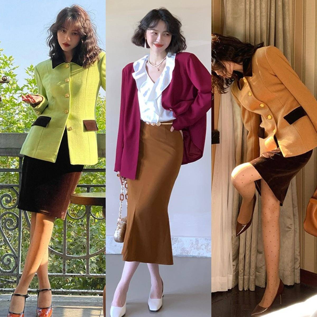 ”很适合三四十岁女人优雅还很有气质AG真人平台今年流行的“西装裙子(图3)