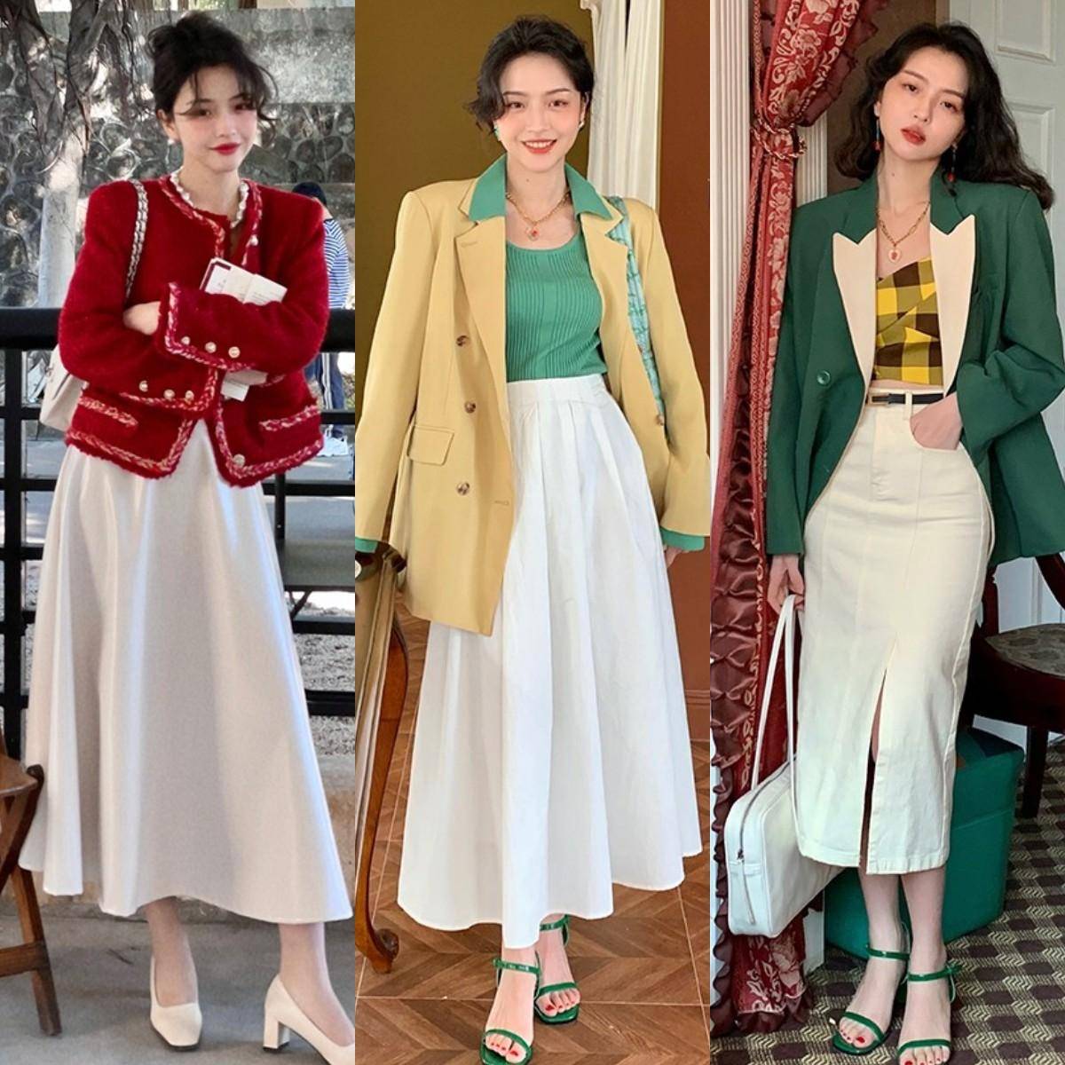 ”很适合三四十岁女人优雅还很有气质AG真人平台今年流行的“西装裙子(图9)